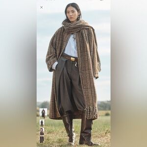 Zara Plaid Scarf Checkered Coat Limited Edition